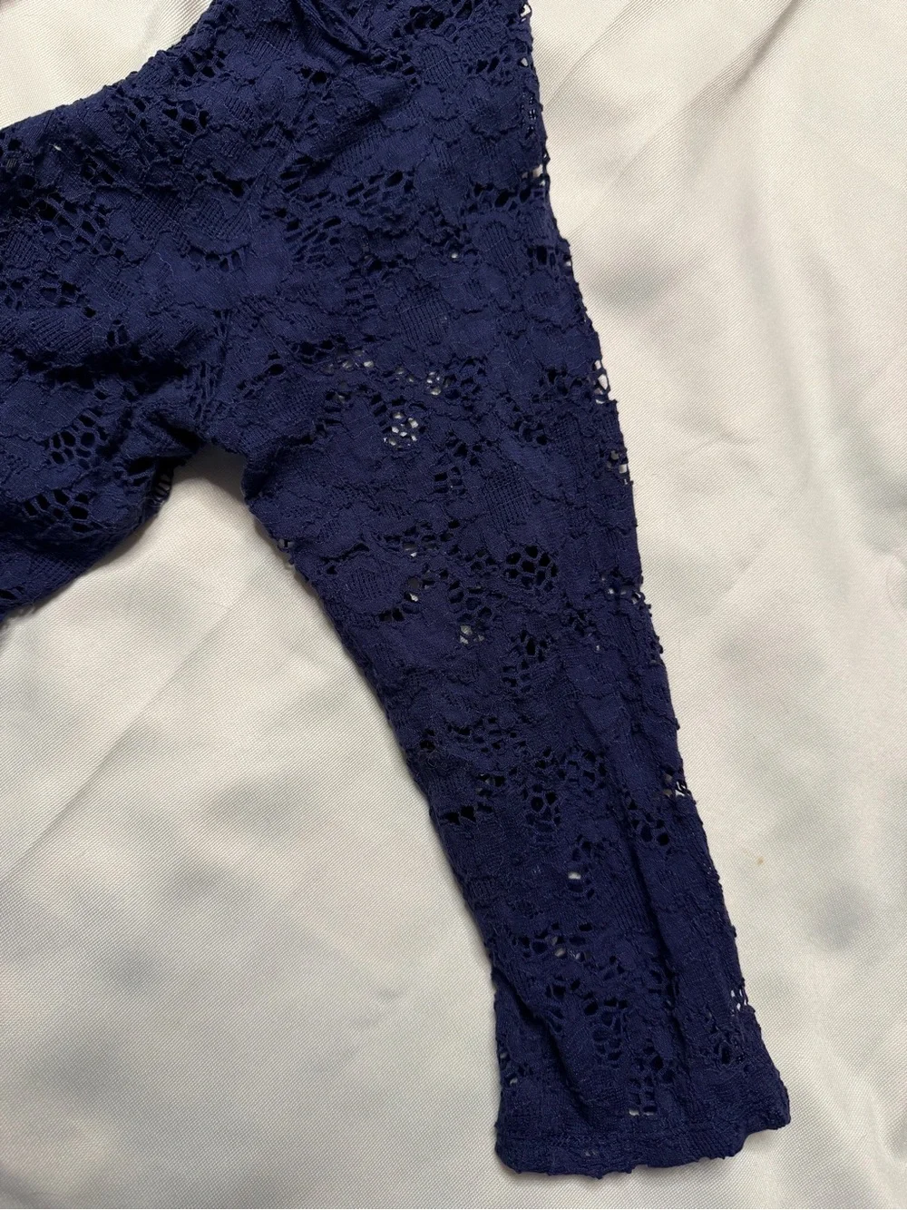 Navy blue free people lace dress lined Sz L